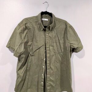Casual Olive Green Button Down Shirt